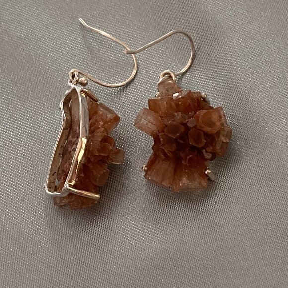 Argonite Crystal Earring set in Sterling Silver, 925. - Picture 2 of 5